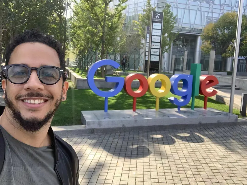Luis Prieto outside a Google office in Shenzhen, China